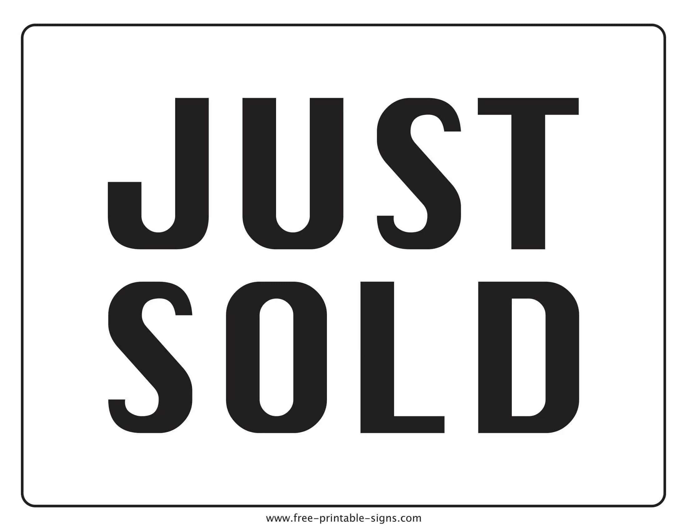 Free Printable Sold Sign Templates [PDF, Word] For Sale