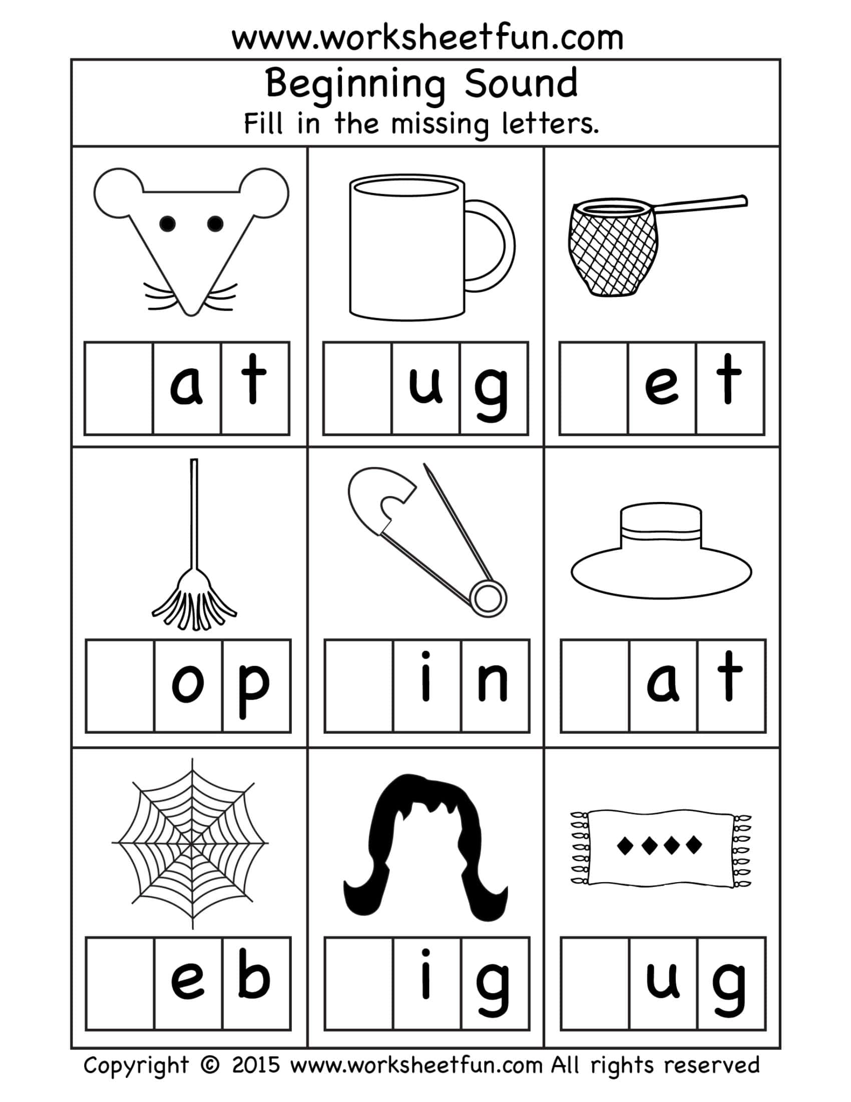 Free Printable Beginning Sounds Worksheets [PDF] Answers Winter / Fall