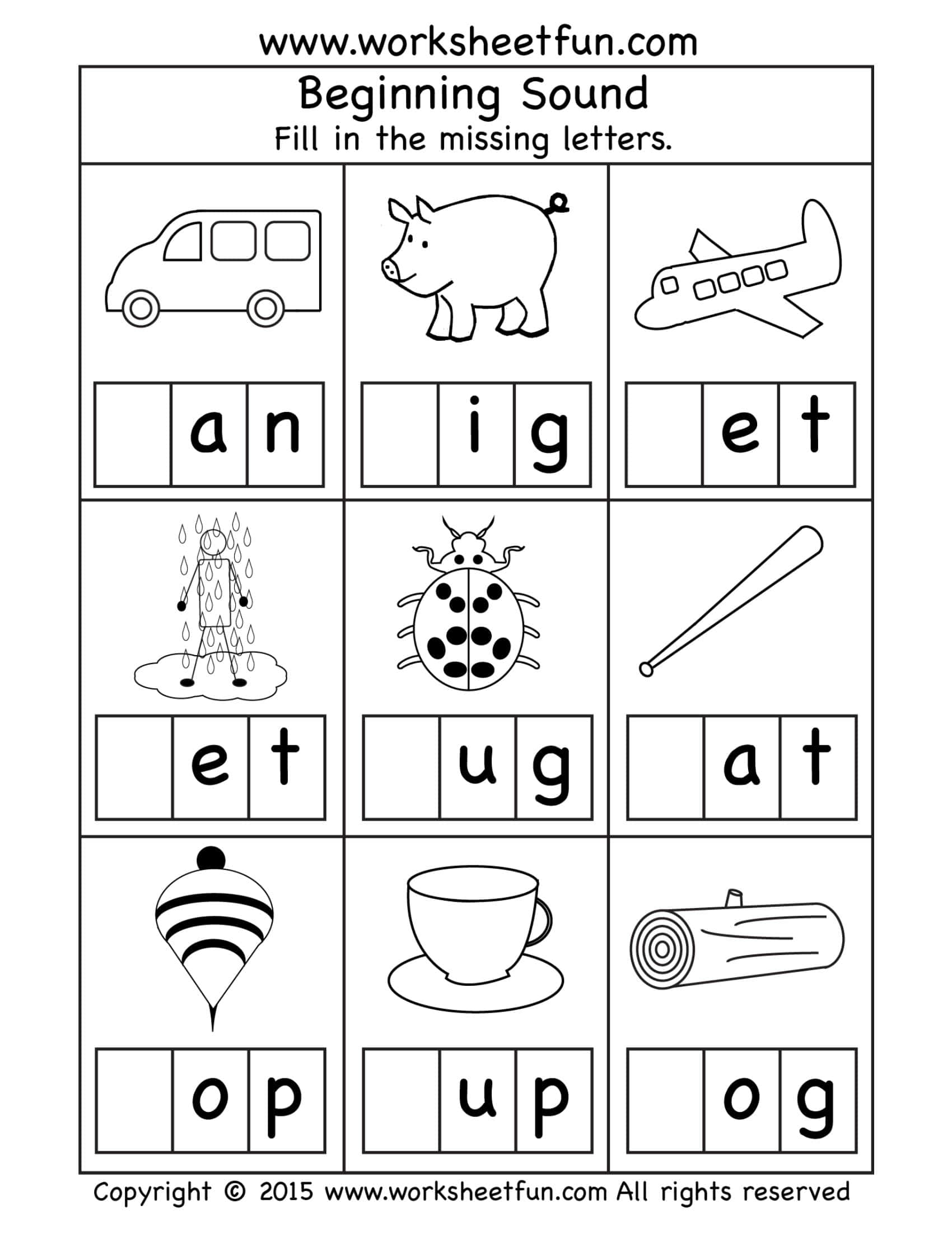 Free Printable Beginning Sounds Worksheets [PDF] Answers Winter / Fall