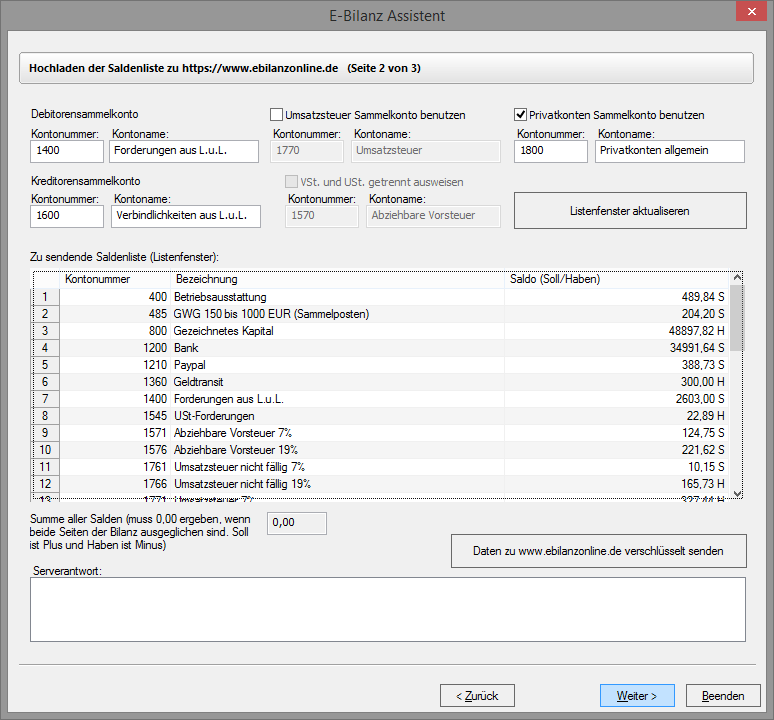 Buchhaltungssoftware TZEasyBuch 3.0 EBilanz Assistent