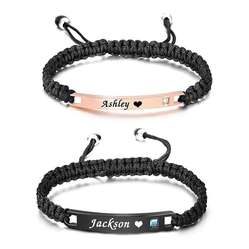 Personalized Couples Bracelet for Women Men,Custom Name Bracelets
