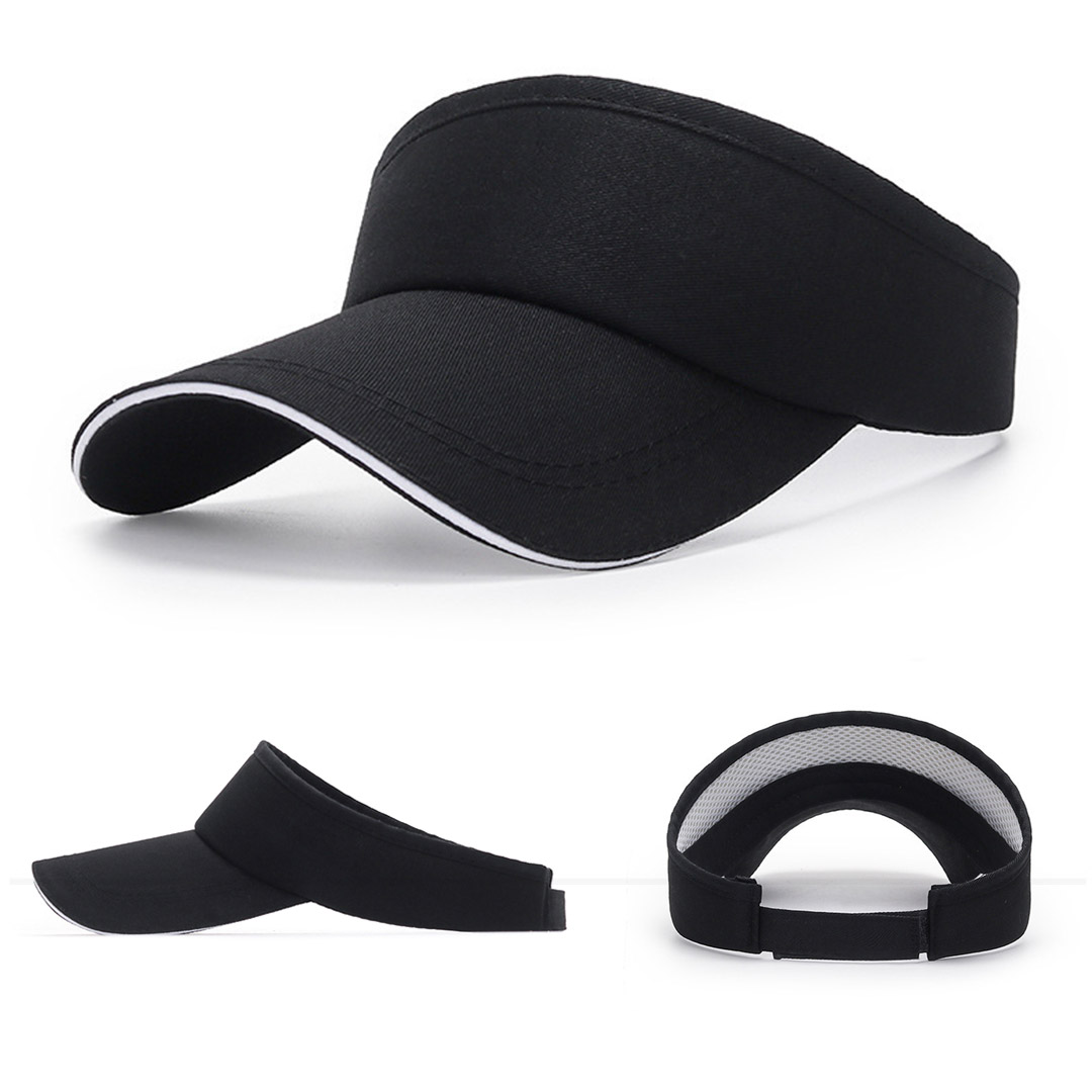 Custom Sport Sun Visor Hats Adjustable Empty Top Baseball Cap Cotton