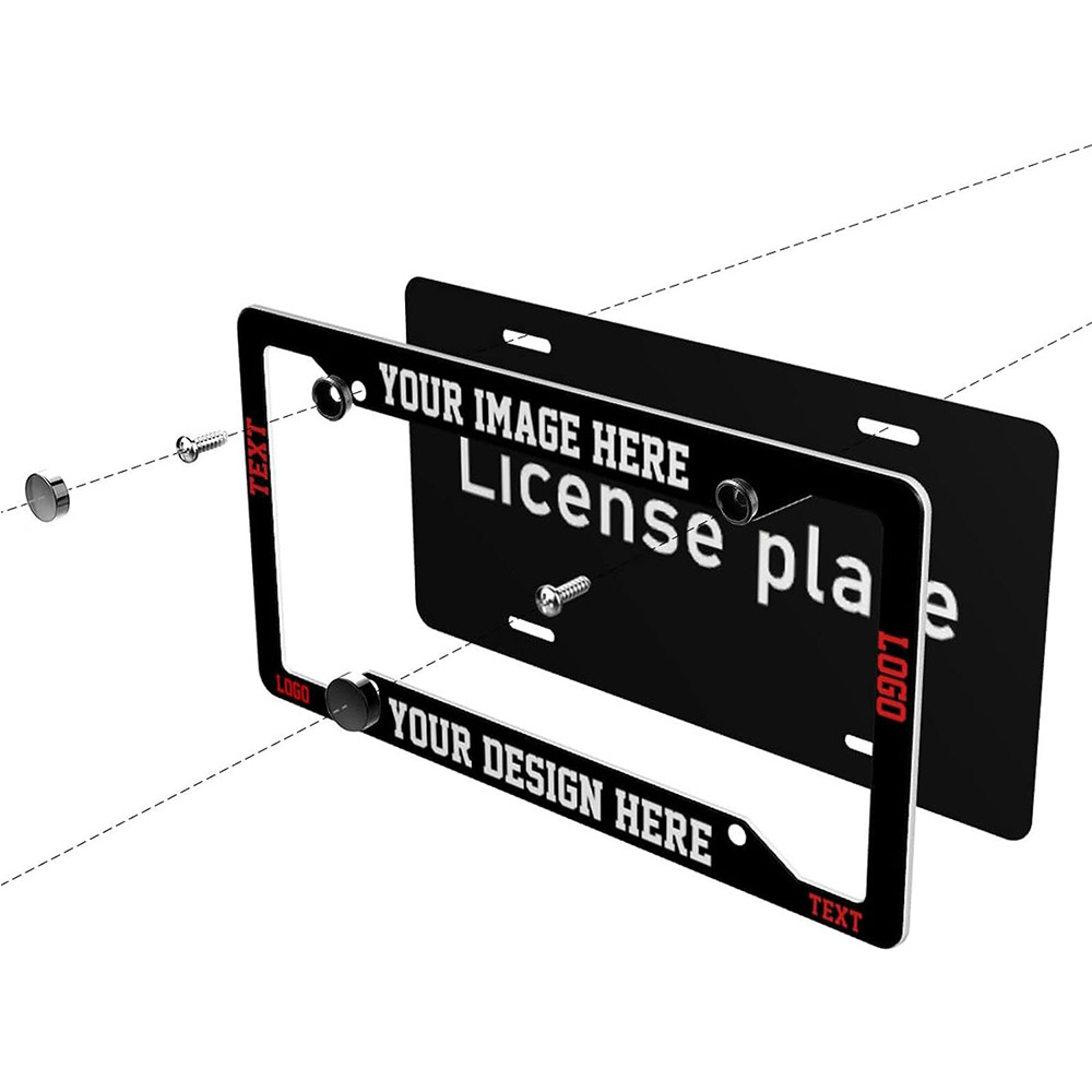 Custom Car License Plate Frames,Personalized Text Image Logo Auto