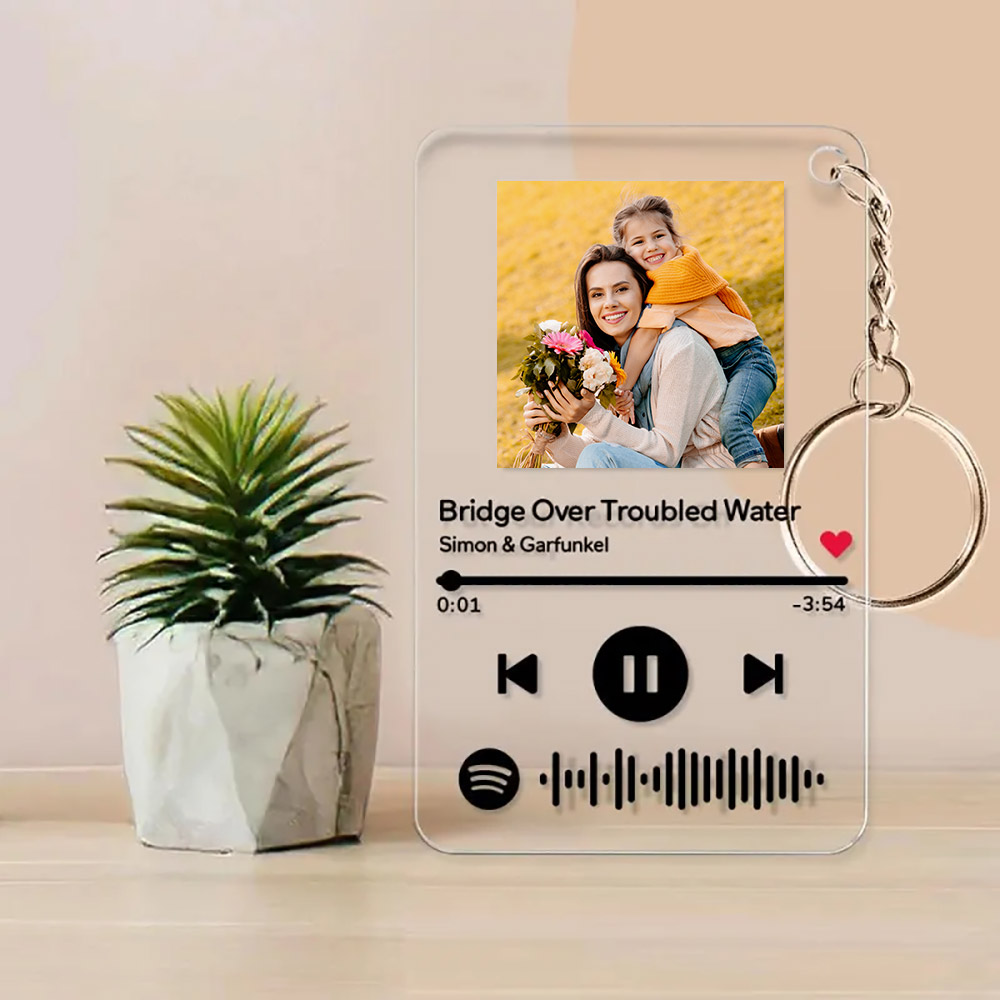 Custom Spotify Keychain with Picture,Custom Scannable Spotify Music Song Code Keychain uartify