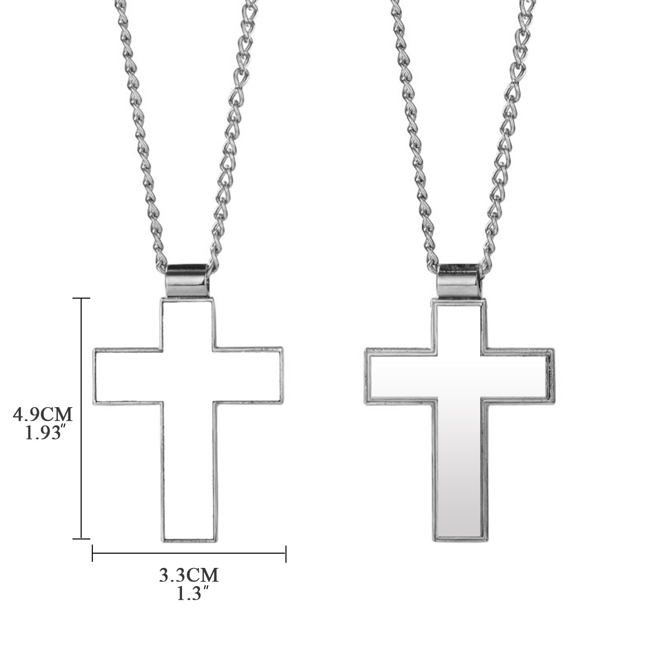 Custom Photo Cross Necklace Personalized with Picture Pendant Necklace