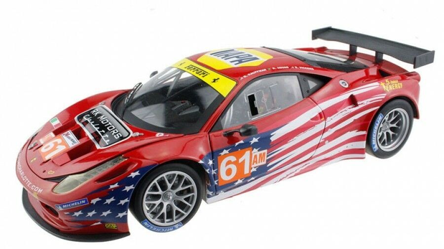 Hot Wheels Elite Ferrari 458 ITALIA GT2 in Red 118 Scale Diecast