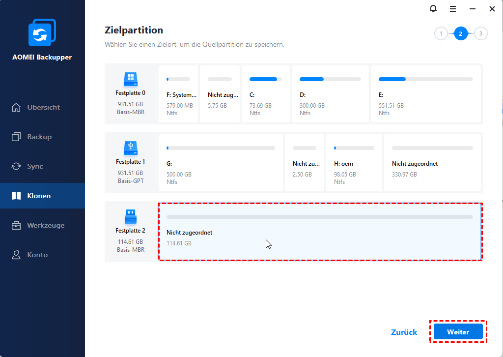 Wie kann man Dell/HP/Lenovo OEMPartition auf SSD in Windows 7/8/10 klonen?