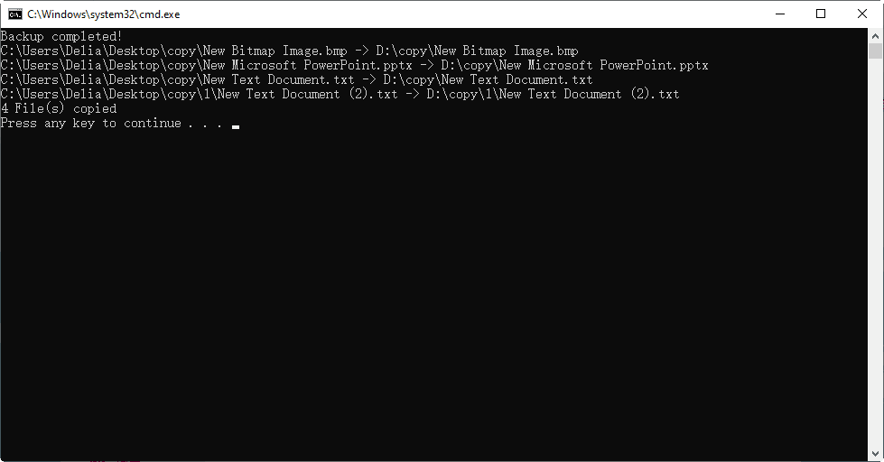 Perform Auto Backup with Batch File in Windows 10 (2 Ways)