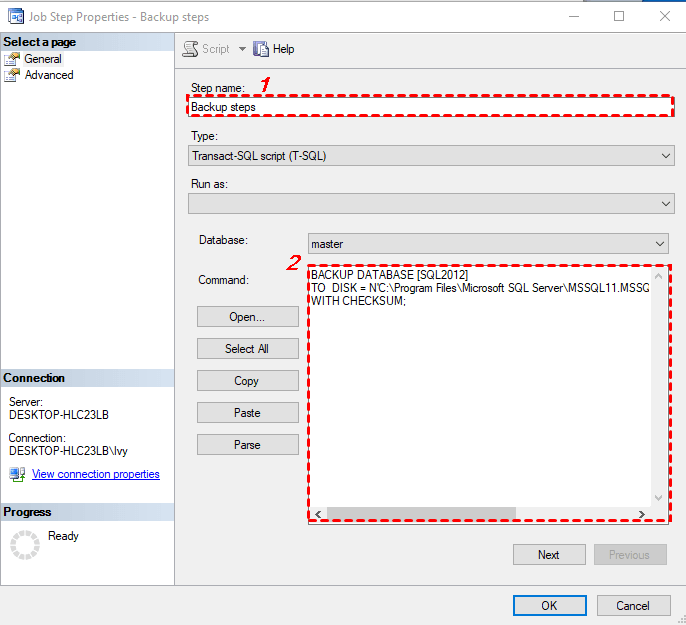 Guide & Example Backup Script for SQL Server Database