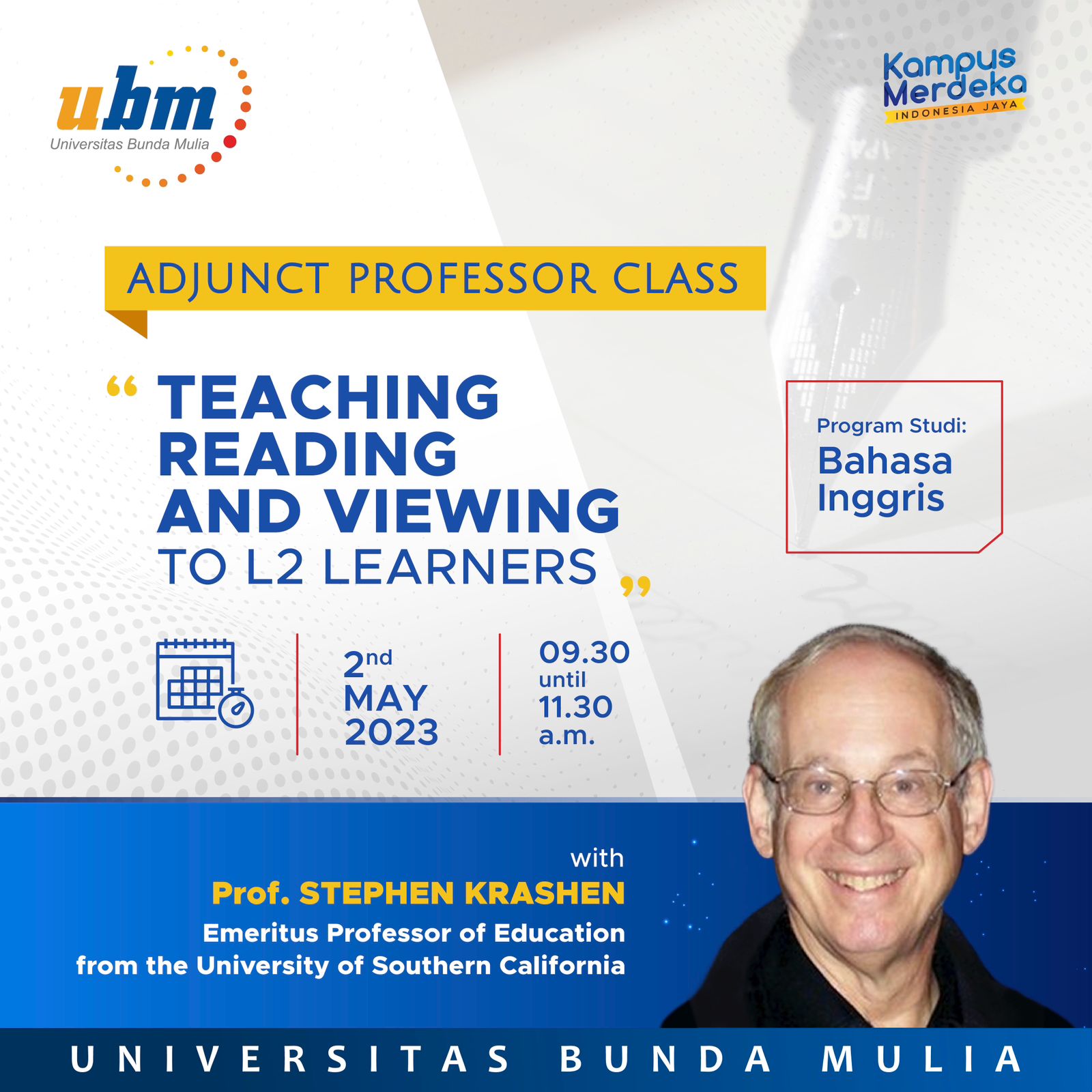 Adjunct Professor Sessions with Professor Stephen D. Krashen Teaching