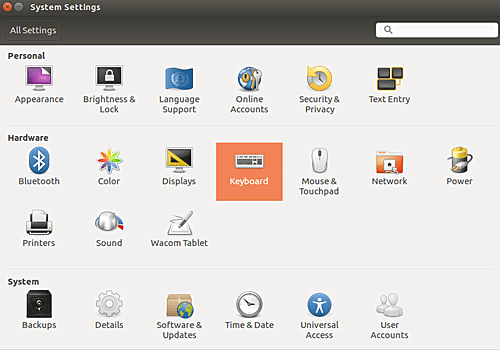 Ubuntu settings