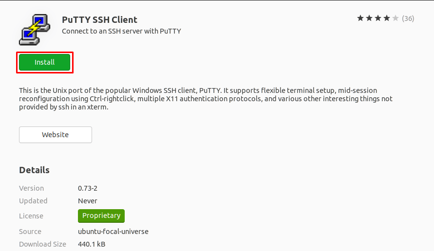 How To Install Putty On Ubuntu 5 Graphical user interface, text, application, email description automatically generated