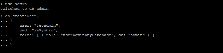 How To Install And Secure Mongodb On Ubuntu 20.04 2 Create admin account in mongodb