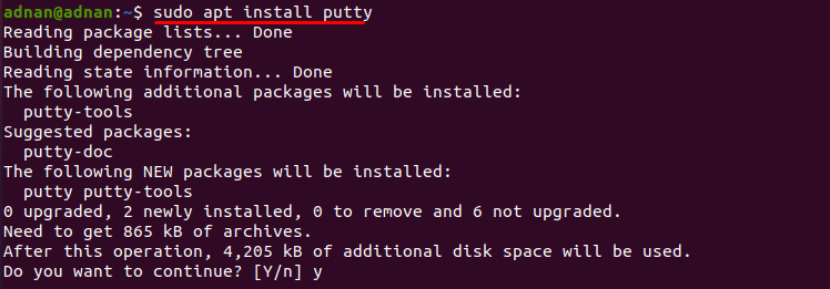 How To Install Putty On Ubuntu 2 Text description automatically generated