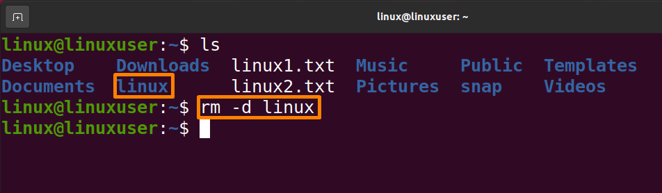 How To Delete A Directory In Ubuntu 20.04 3 Text description automatically generated
