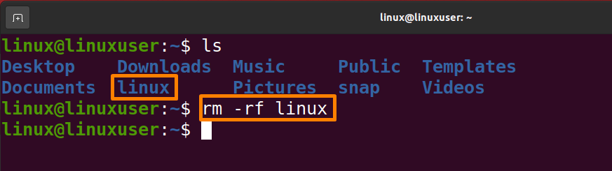 How To Delete A Directory In Ubuntu 20.04 7 Text description automatically generated