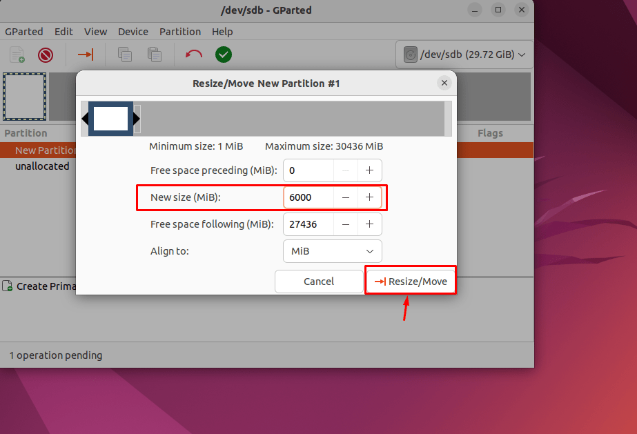 How to extend partition in ubuntu using gparted utility 4
