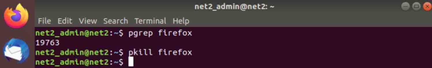 How To Kill Processes In Linux: Beginner-Friendly Guide To Command Line Termination 12 Pkill firefox command output - firefox process termination