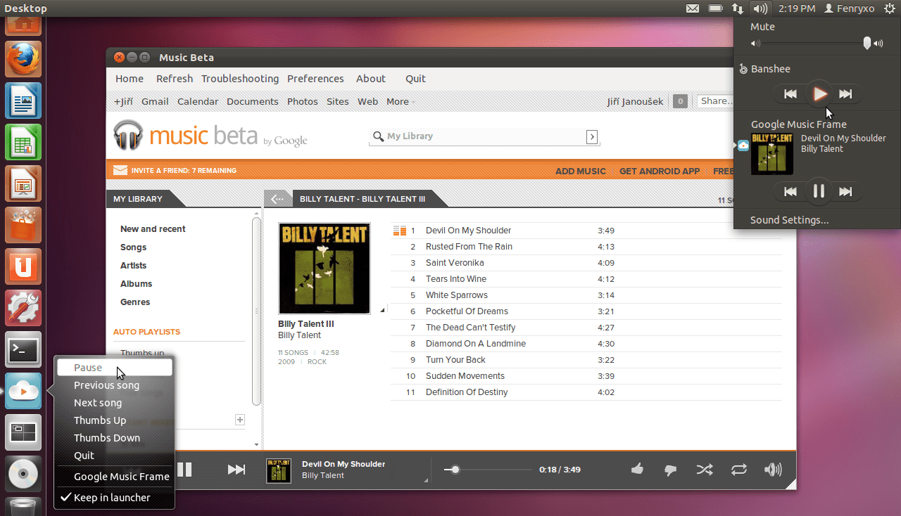 Nuvola Player Cloud Music integration for your Linux desktop Ubuntu