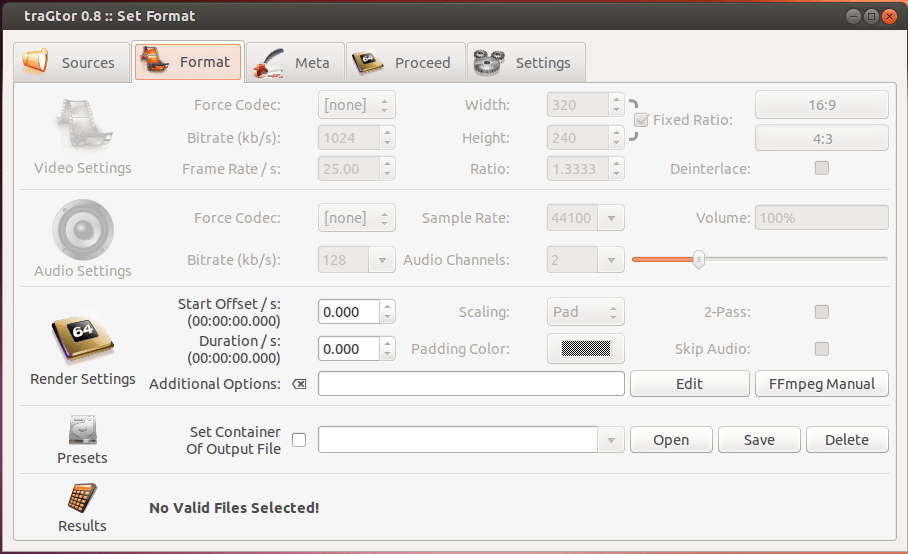 traGtor GUI for ffmpeg Ubuntu Geek