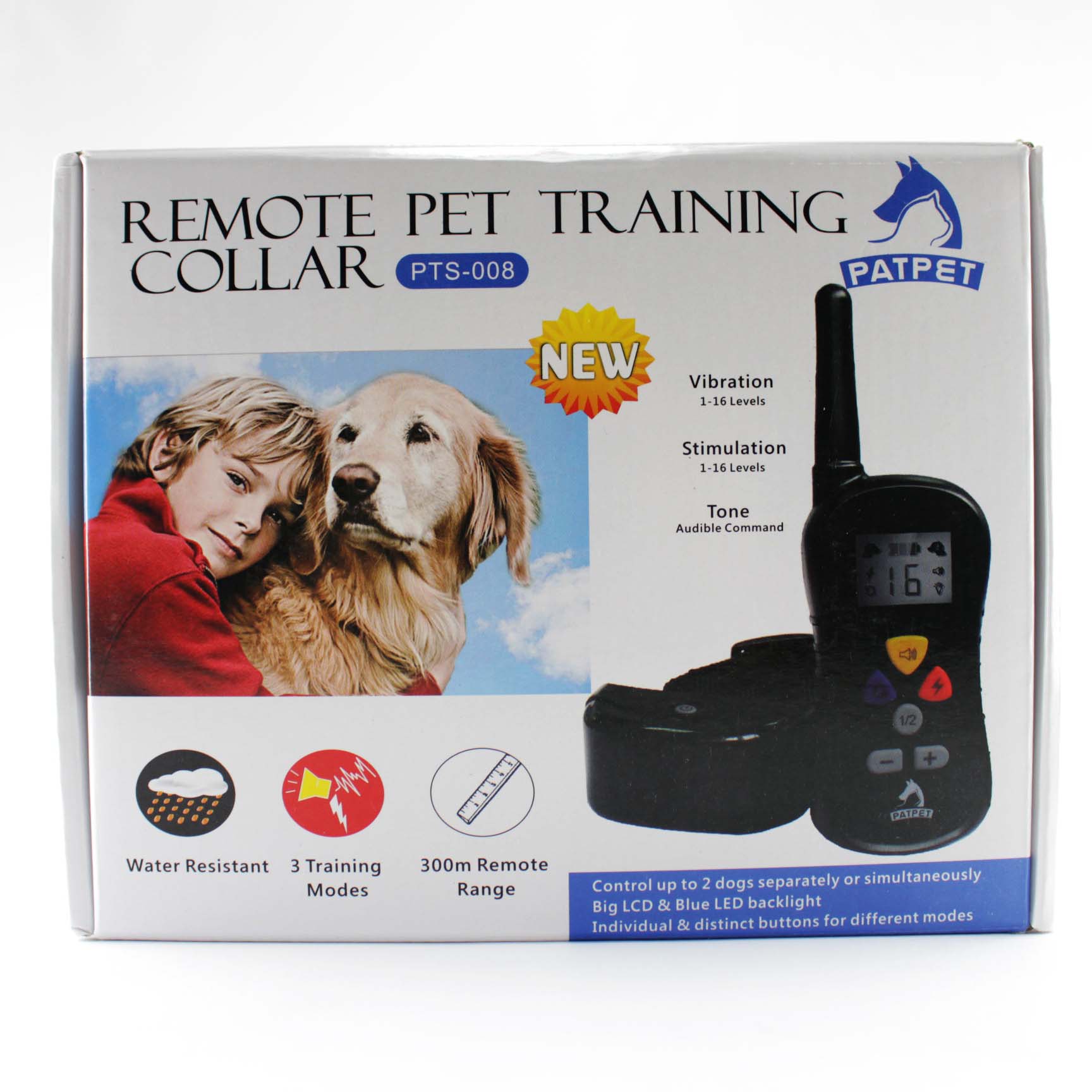 PATPETปลอกคอฝึกสุนัขพร้อมรีโมท