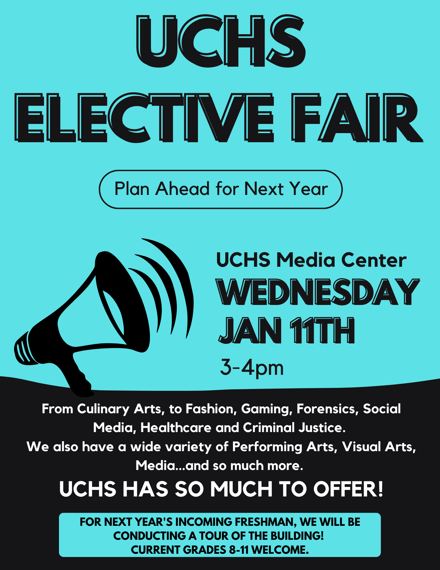 🚨REMINDER🚨 Elective Fair is on Wednesday January 11, 2023 from 300PM4