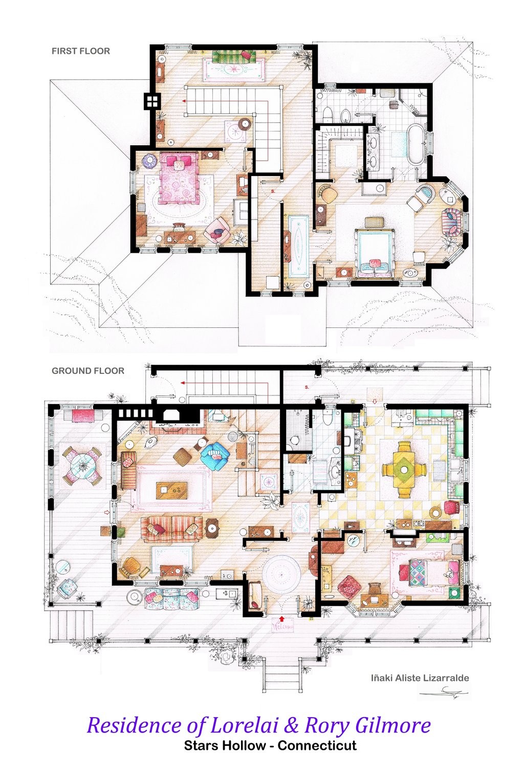 Floor Plans of Famous Fictional Houses and Apartments