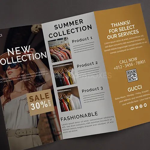 Business Leaflets Folded Printing U Custom Boxes