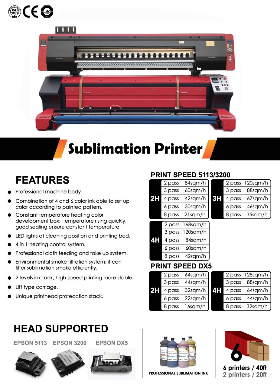Sublimation Textile Fabric Printer with Epson i3200A1 Printhead