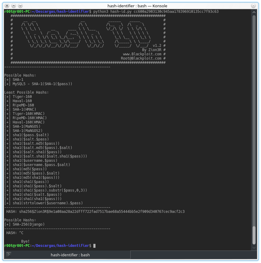 HashIdentifier：识别加密数据哈希值hash的脚本