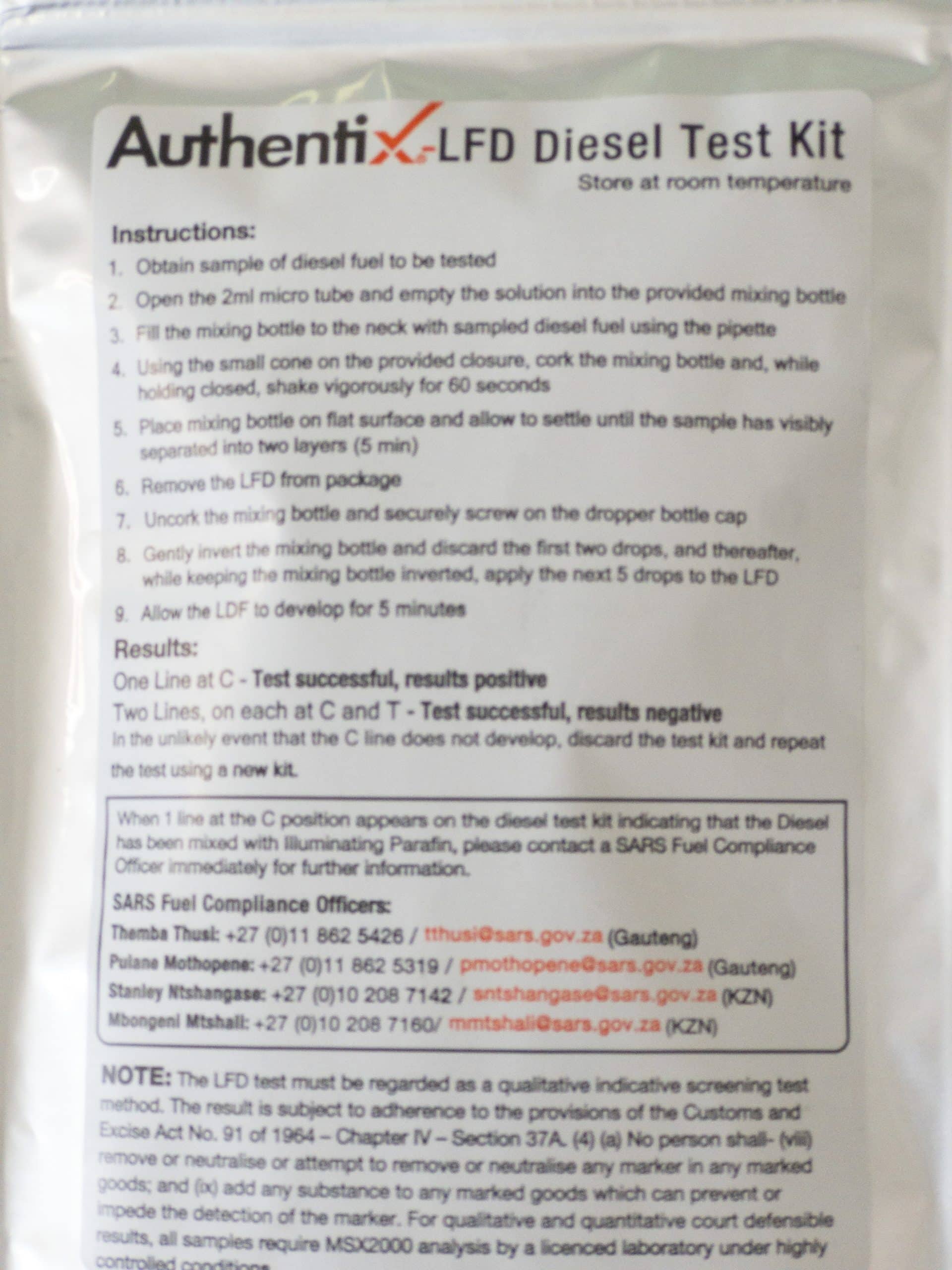 Authentix LFD Test Kit x 1 (single) UFuel Petroleum Licensing