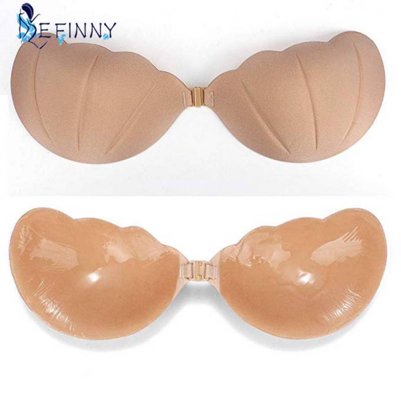 Strapless Invisible Breast Petal Sticky SelfAdhesive Front Buckle Bra