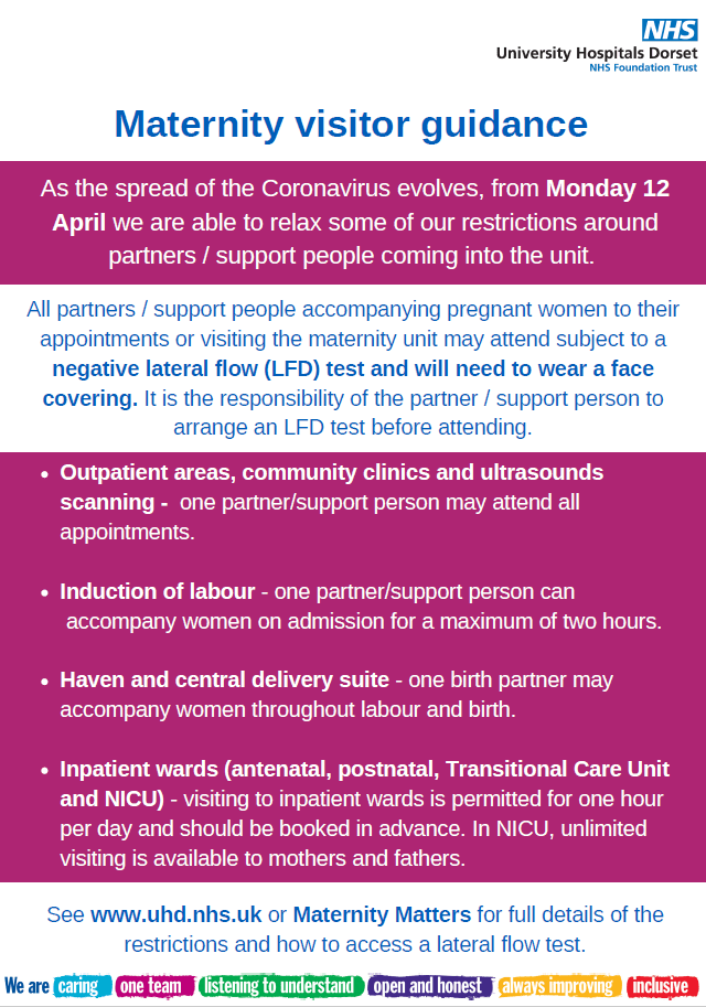 Changes to maternity visiting restrictions