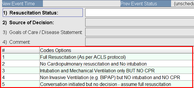 MDs Resuscitation Status