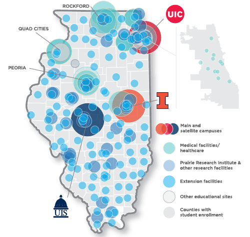 University Of Illinois Map Locations - University Of Illinois System