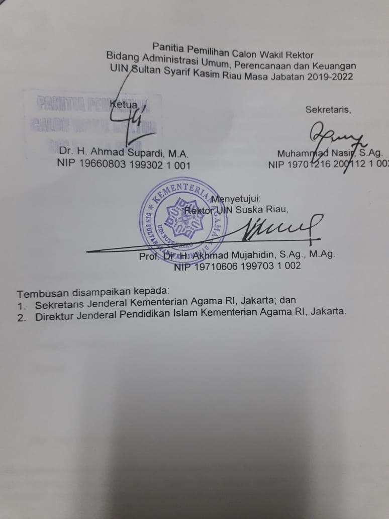 PEMILIHAN CALON WAKIL REKTOR BIDANG ADMINITRASI UMUM, PERENCANAAN DAN