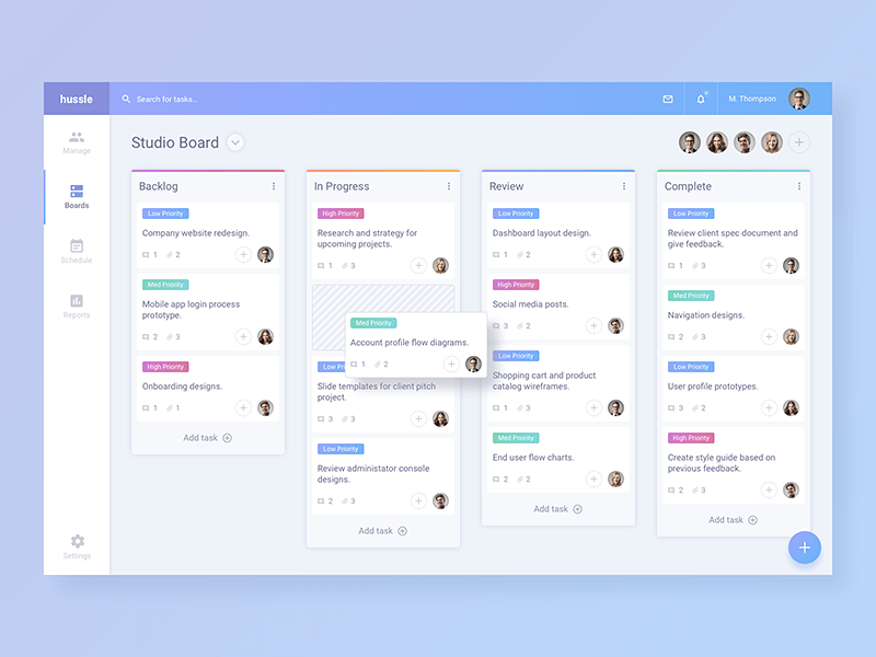 Kanban Task Management App Free PSDs & Sketch App Resources for