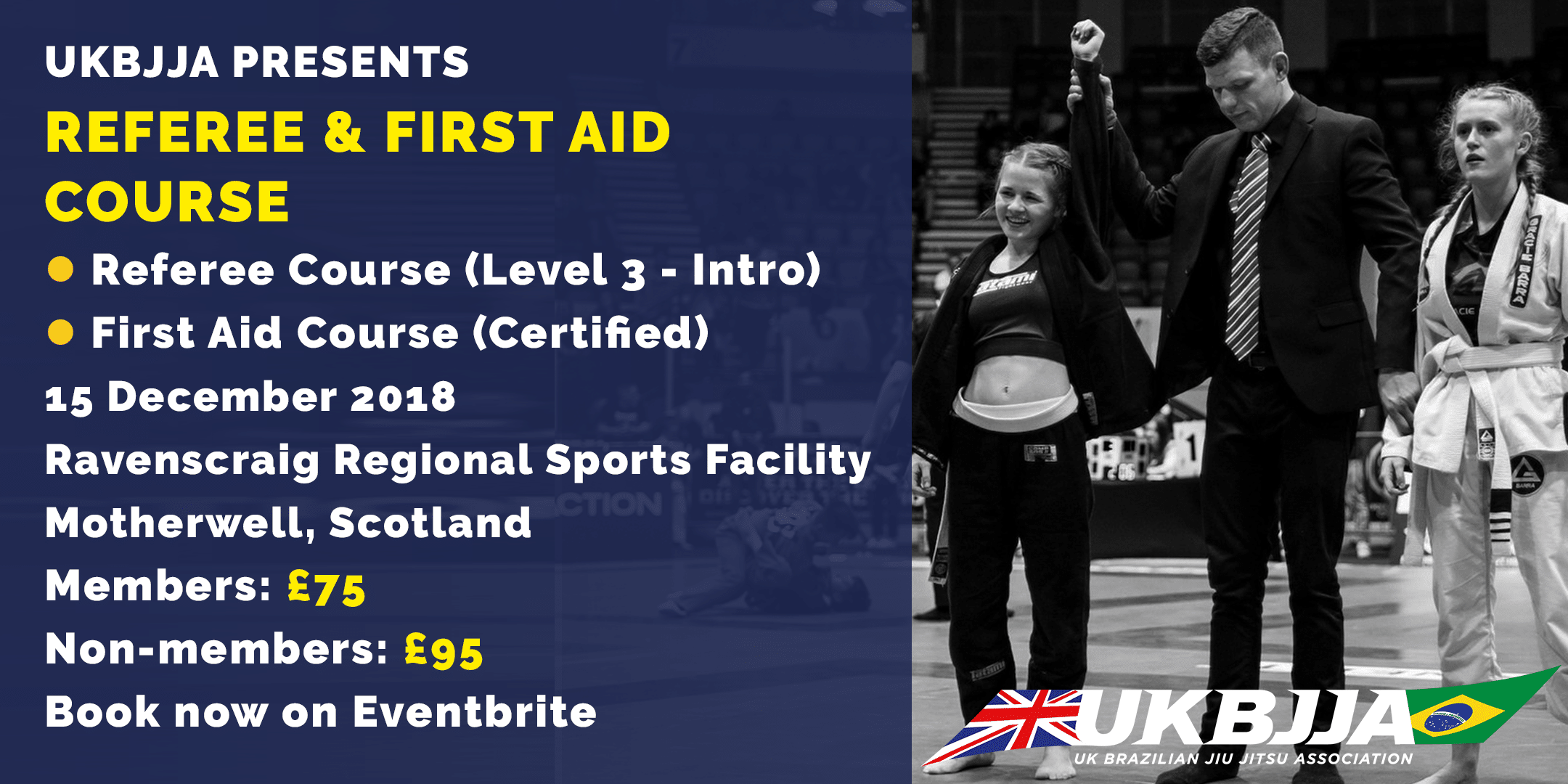 Referee Course and First Aid for BJJ Motherwell Scotland 15 December