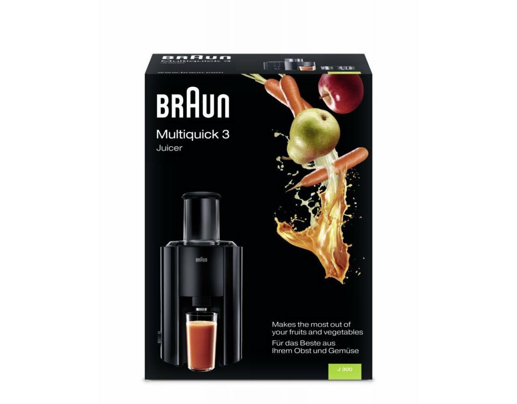 Braun J300 Multiquick Juicer Blender Juicer 800W 2 Speed 1.25L Black