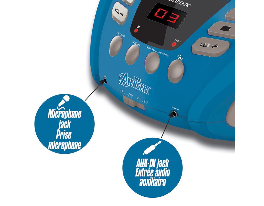 Lexibook RCD109AV Marvel Avengers Boombox CD Player with Bluetooth