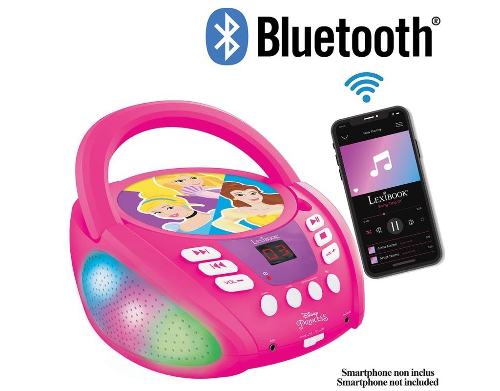 Lexibook RCD109DP Disney Princess Boombox CD Player with Bluetooth