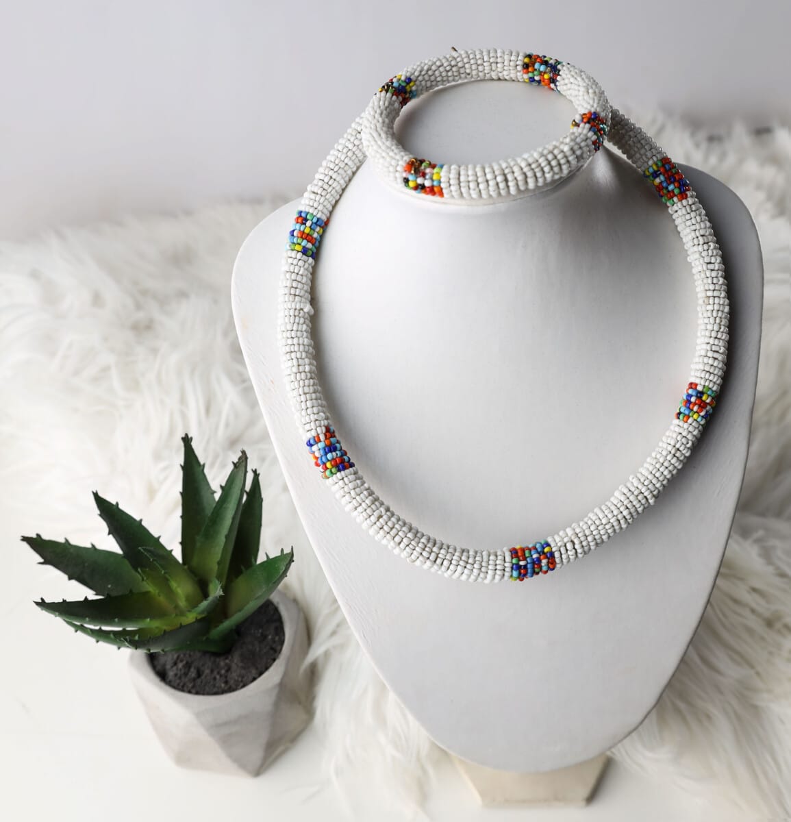 Beaded Tribal necklace Ukenia