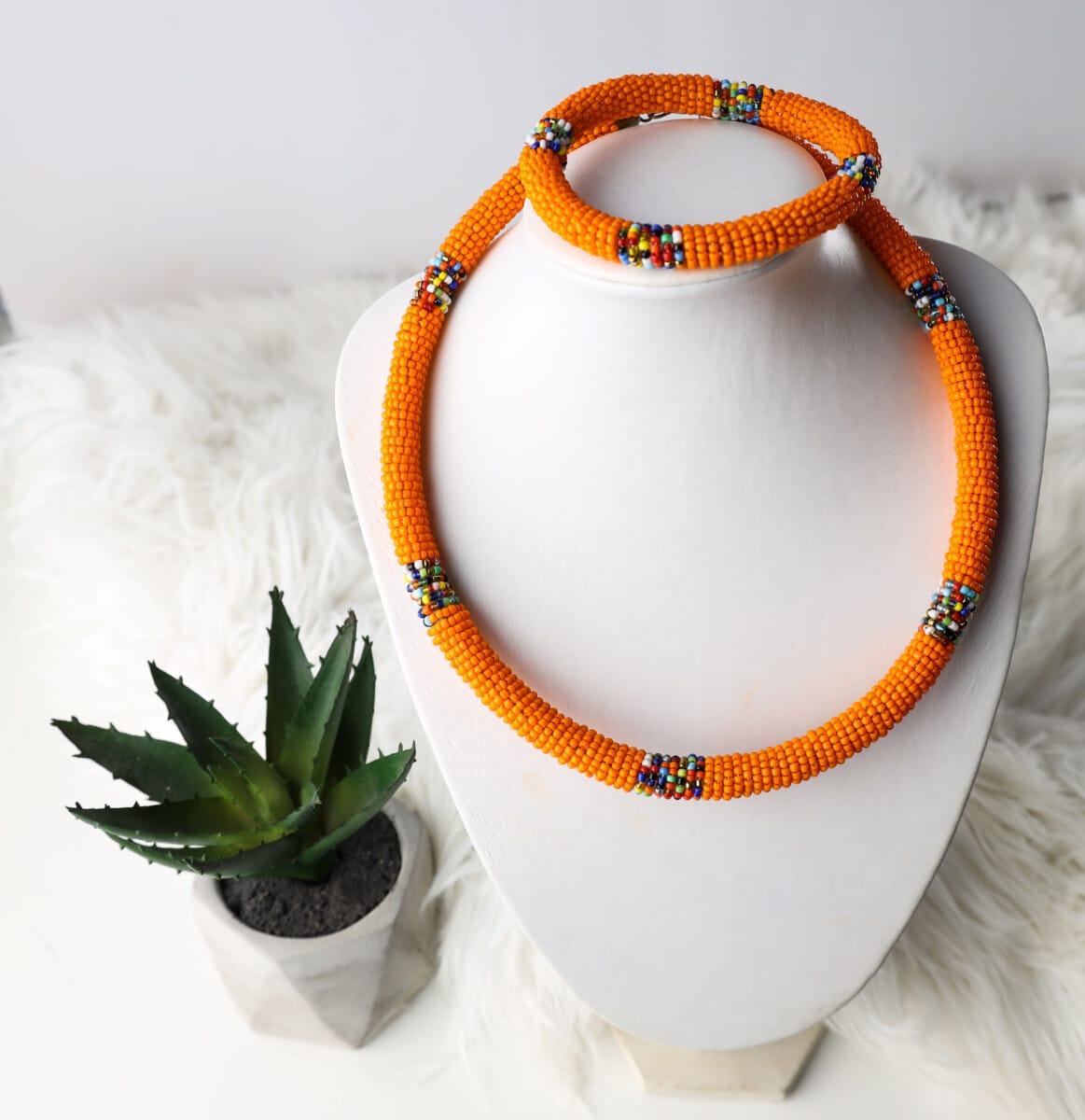 Beaded Tribal necklace Ukenia