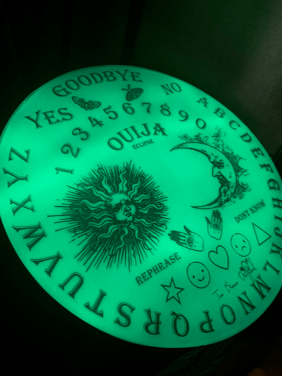 Hand Made Wooden Ouija Board The Eclipse board UK Ghost Store