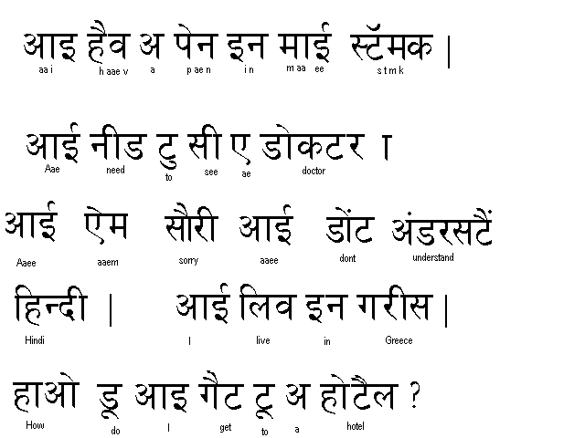 Here are how they are written in Hindi.