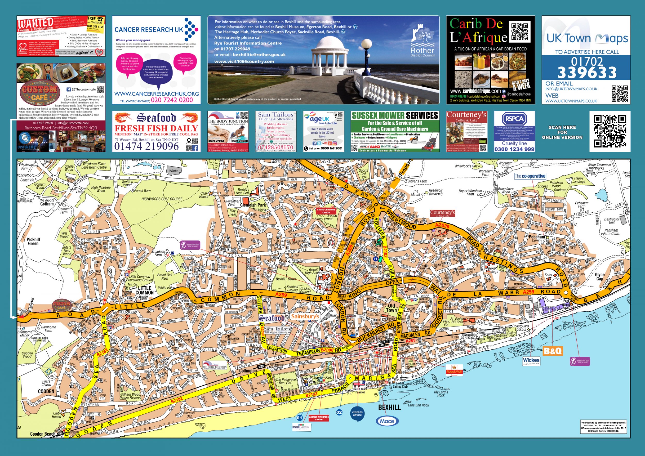 Bexhill Sited Map UK Town Maps