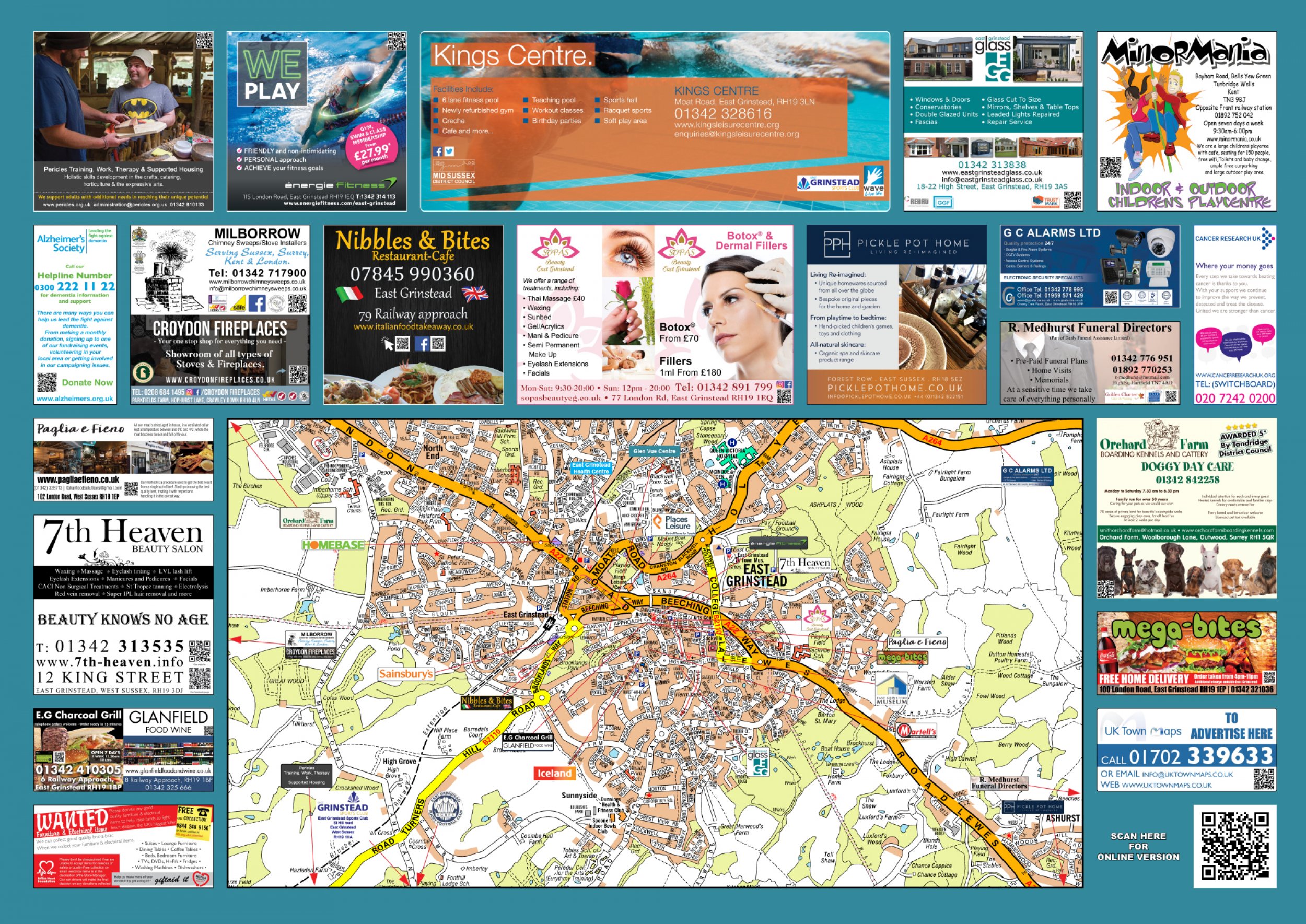 East Grinstead Sited Map UK Town Maps