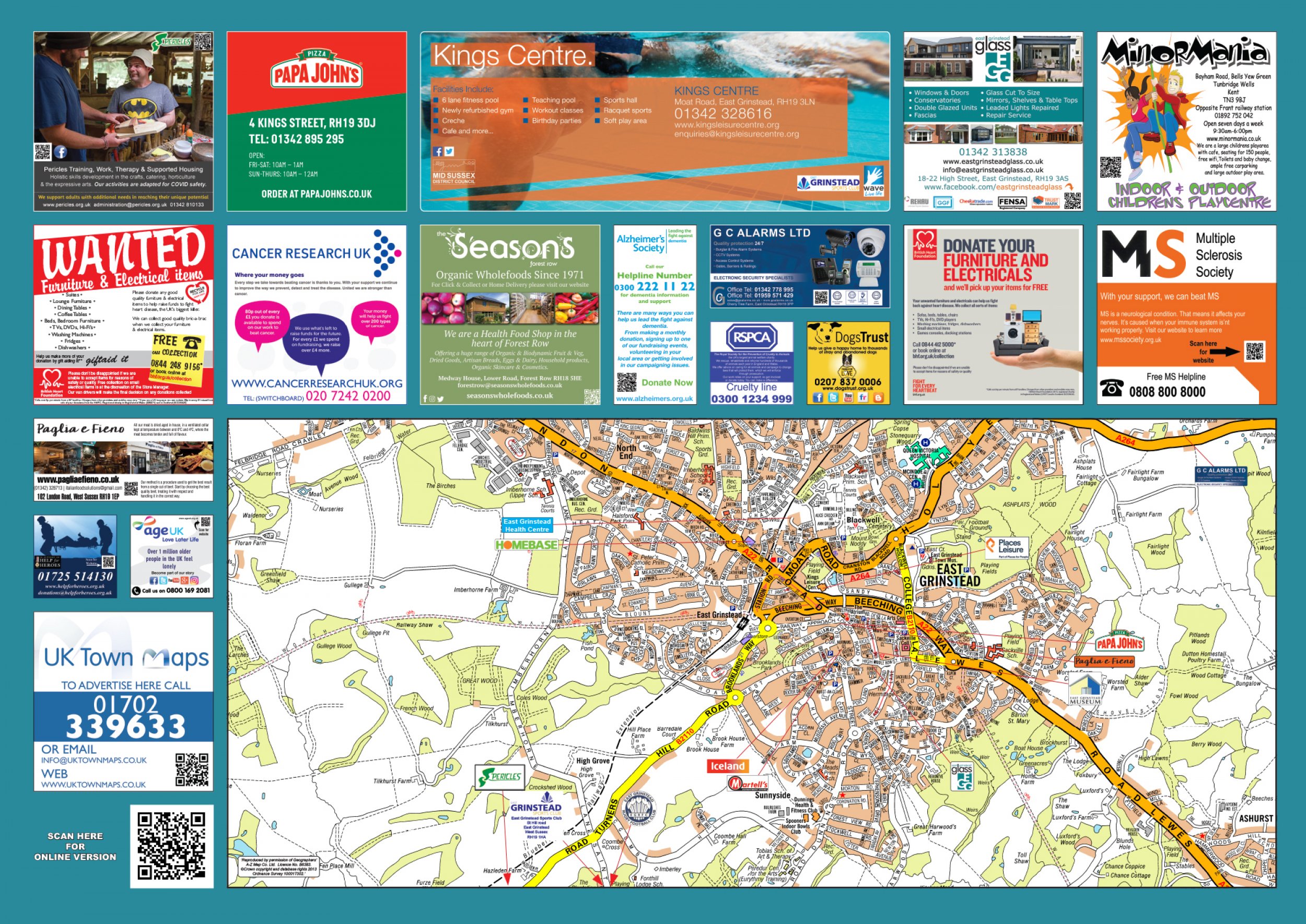 East Grinstead Sited Map UK Town Maps