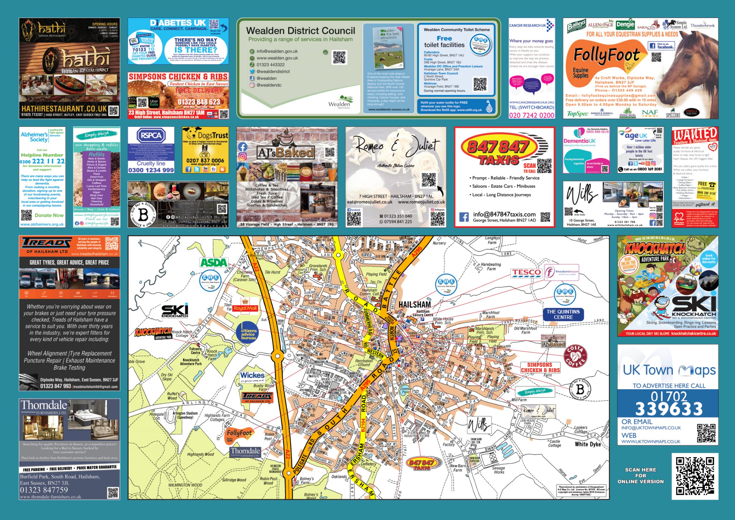 Hailsham Sited Map UK Town Maps