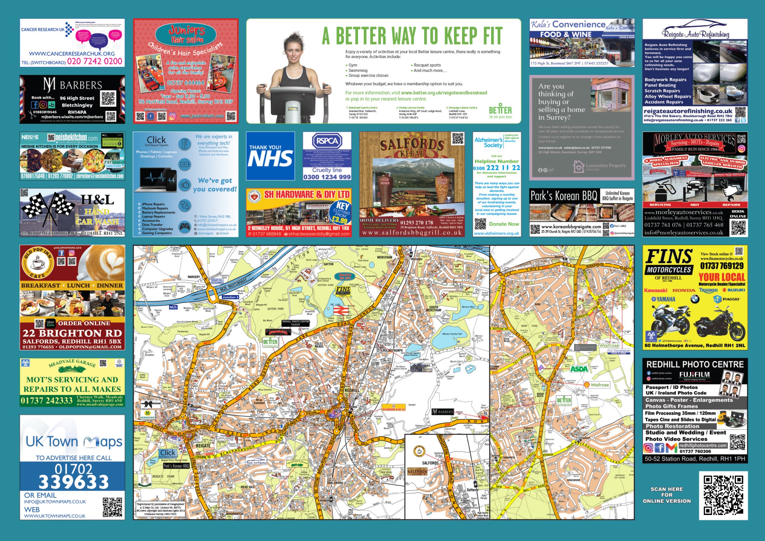 Map of Redhill & Reigate